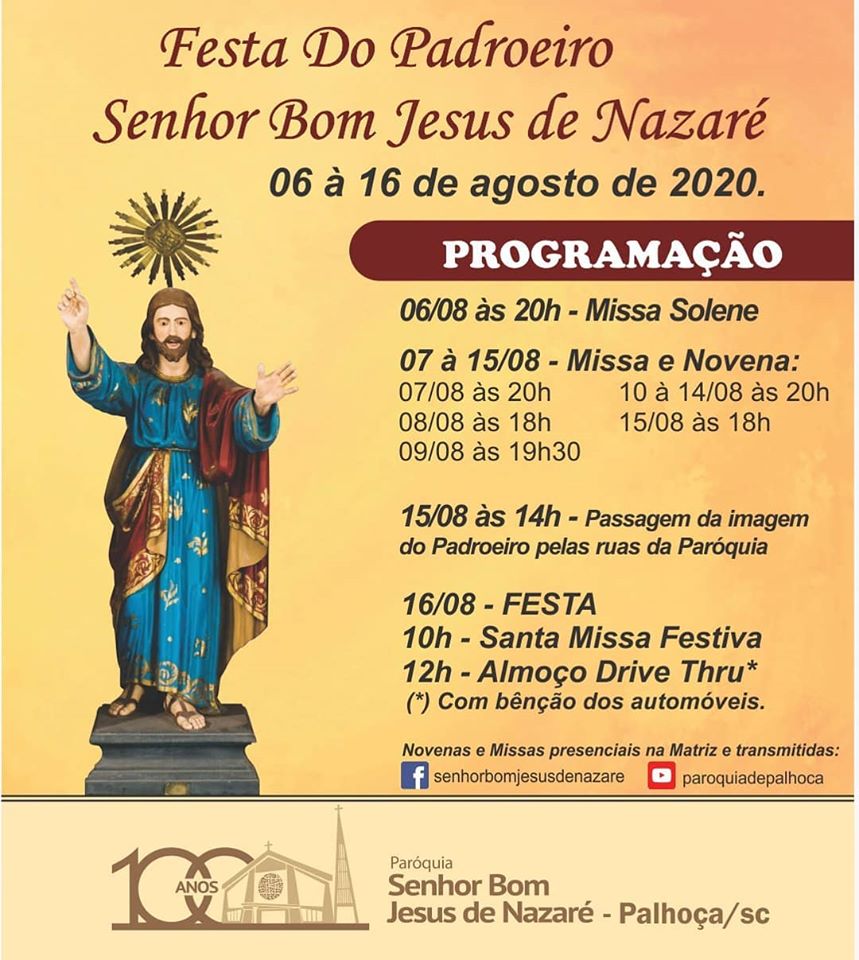 Paróquia Senhor Bom Jesus de Nazaré realiza novena em honra ao seu  padroeiro - Arquidiocese de Florianópolis/SC